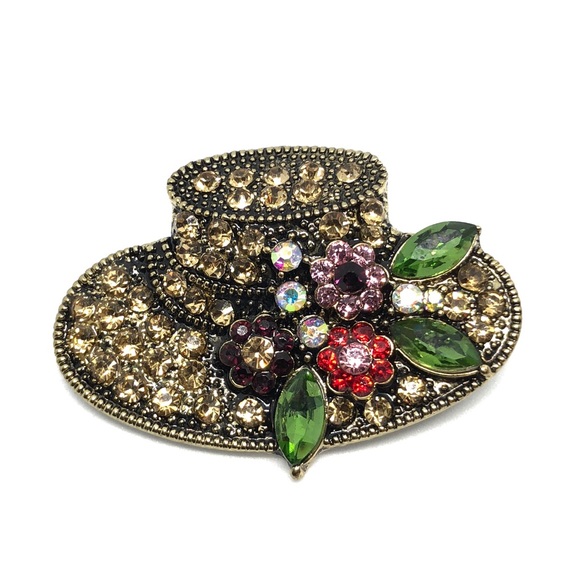 🆕 EMBELLISHED CRYSTAL BROOCH - Picture 2 of 4